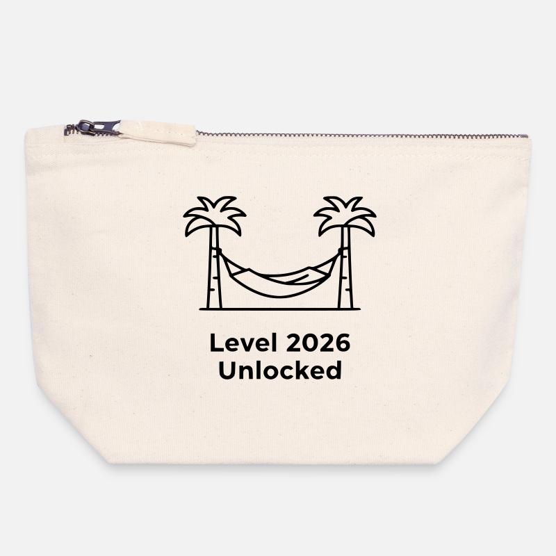 Level 2026 Unlocked Hängematte - Canvas Reißverschluss-Täschchen (18 x 19 cm) - Naturweiß