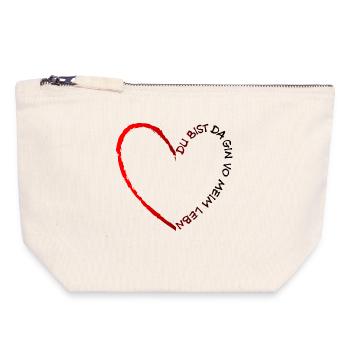 Tu es là Gin de ma vie - Gin de ma vie - Pochette zippée en toile 18 x 19 cm - blanc naturel - Devant