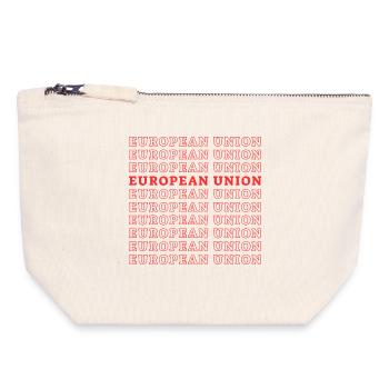 UNION EUROPÉENNE - Pochette zippée en toile 18 x 19 cm - blanc naturel - Devant