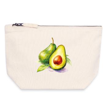 Avocado Watercolor Freshness - Canvas Zip Pouch 18 x 19 cm - nature - Front