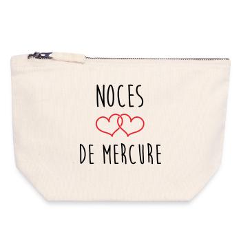Noces de mercure 38 ans de mariage - Pochette zippée en toile 18 x 19 cm - blanc naturel - Devant