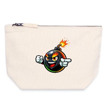 Spectacle de bombes explosives en colère - Pochette zippée en toile 18 x 19 cm - blanc naturel - Devant