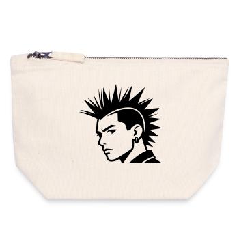 Punk - Canvas Reißverschluss-Täschchen (18 x 19 cm) - Naturweiß - Vorne