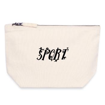 Dynamic sports motif with stars - Canvas Zip Pouch 18 x 19 cm - nature - Front