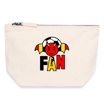 Red devil belgium football - Canvas Zip Pouch 18 x 19 cm - nature - Front