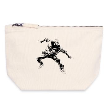 B Boy Graphique - Pochette zippée en toile 18 x 19 cm - blanc naturel - Devant