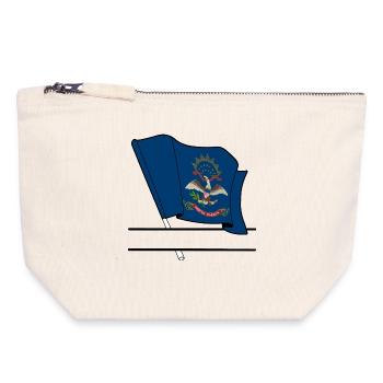 North Dakota Flag Text Banner - Canvas Zip Pouch 18 x 19 cm - nature - Front
