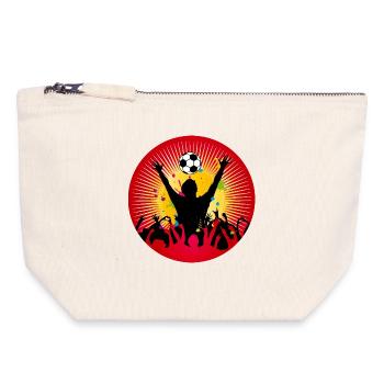 Football fan power – une atmosphère pure dans le stade - Pochette zippée en toile 18 x 19 cm - blanc naturel - Devant