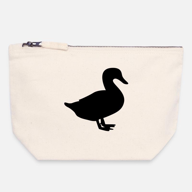 ente / duck / quack - Canvas Reißverschluss-Täschchen (18 x 19 cm) - Naturweiß
