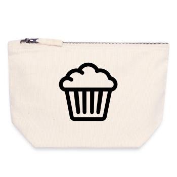 Muffin - Canvas Reißverschluss-Täschchen (18 x 19 cm) - Naturweiß - Vorne