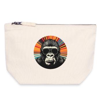 Gorilla Retro Sonnenbrille Pop Art - Canvas Reißverschluss-Täschchen (18 x 19 cm) - Naturweiß - Vorne