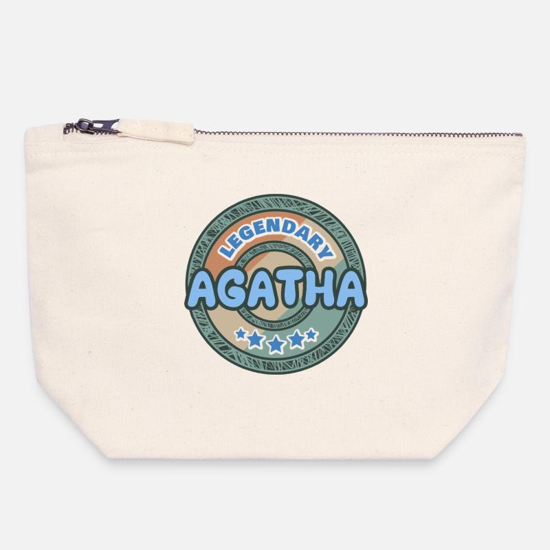 Agatha as a gift idea - Canvas Zip Pouch 18 x 19 cm - nature
