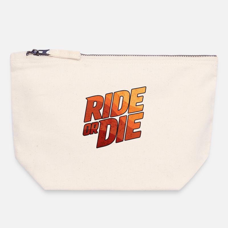 Ride or Die Typography - Canvas Zip Pouch 18 x 19 cm - nature