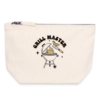 Funny Grill Master BBQ Dad - Canvas Zip Pouch 18 x 19 cm - nature - Front
