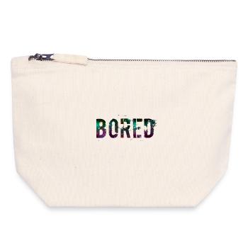 Bored Color Explosion Graffiti Texte - Pochette zippée en toile 18 x 19 cm - blanc naturel - Devant