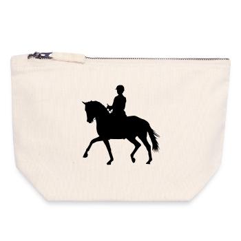 Horses, horse, riding, pony, cowboy, trot, Gallop - Canvas Zip Pouch 18 x 19 cm - nature - Front