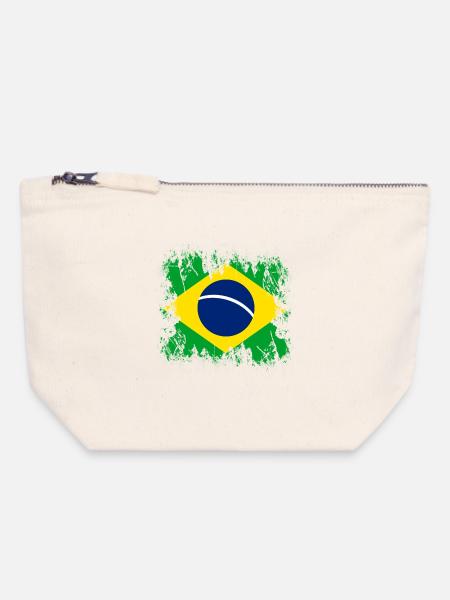 Brasilien Brasilien - Canvas Reißverschluss-Täschchen (18 x 19 cm) - Naturweiß