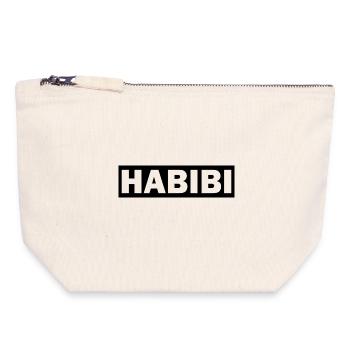 Habibi arabe amoureux Arab Islam Musulman Cadeau - Pochette zippée en toile 18 x 19 cm - blanc naturel - Devant