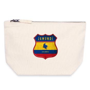 Écusson Jamundi Colombia - Pochette zippée en toile 18 x 19 cm - blanc naturel - Devant