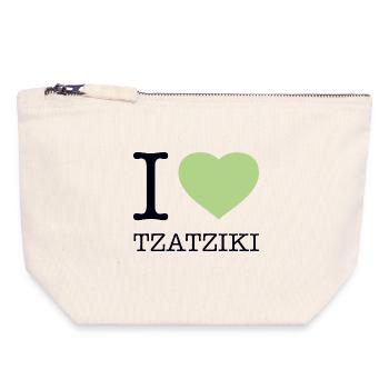 J’AIME TZATZIKI Gyros Grèce - Pochette zippée en toile 18 x 19 cm - blanc naturel - Devant