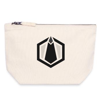 Monolith Logo - Pochette zippée en toile 18 x 19 cm - blanc naturel - Devant