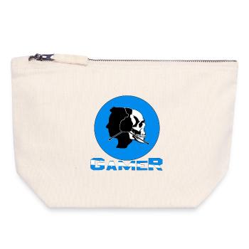 Gamer - Pochette zippée en toile 18 x 19 cm - blanc naturel - Devant