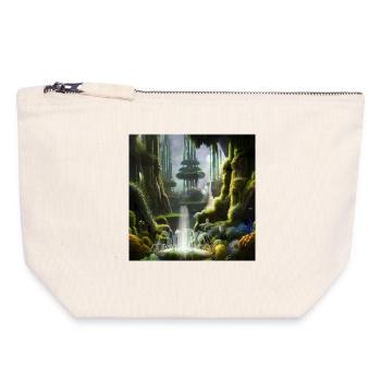 Fantasy landscape in the morning. - Canvas Zip Pouch 18 x 19 cm - nature - Front