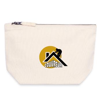 Couvreur - Pochette zippée en toile 18 x 19 cm - blanc naturel - Devant