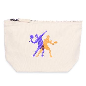 Padel Training Player Trainer Padel Game Racket - Canvas Zip Pouch 18 x 19 cm - nature - Front
