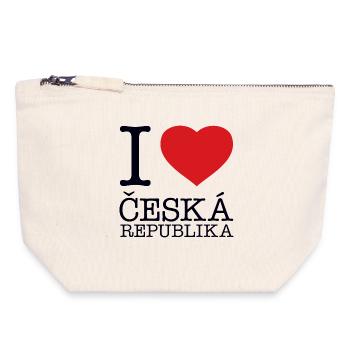 I LOVE CZECH REPUBLIC Tschechien - Canvas Reißverschluss-Täschchen (18 x 19 cm) - Naturweiß - Vorne