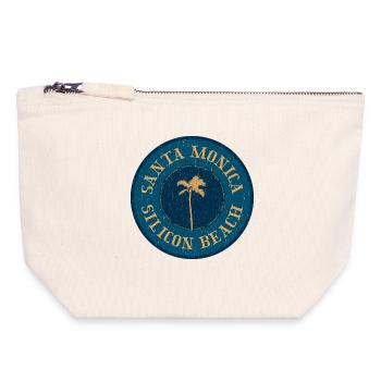 Santa Monica Retro Logo – Silicon Beach Style - Canvas Reißverschluss-Täschchen (18 x 19 cm) - Naturweiß - Vorne