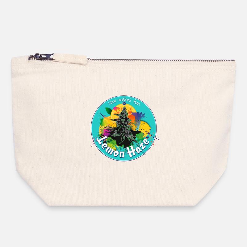 Weed Marijuana Cannabis Bud Lemon Haze - Canvas Zip Pouch 18 x 19 cm - nature