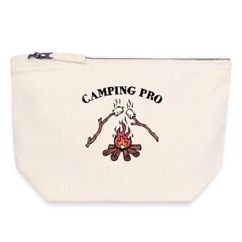 Campfire Campsite Statement Camping Camper - Canvas Zip Pouch 18 x 19 cm - nature - Front
