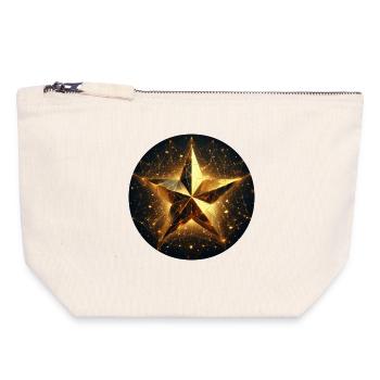 Star, twinkle, gold, galaxy - Canvas Zip Pouch 18 x 19 cm - nature - Front