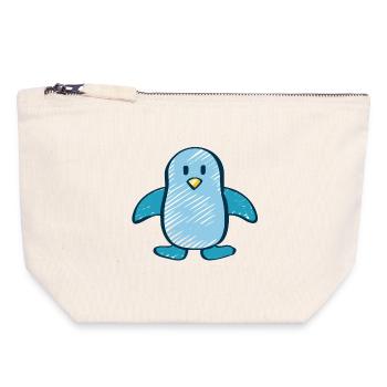 Pinguin - Canvas Reißverschluss-Täschchen (18 x 19 cm) - Naturweiß - Vorne