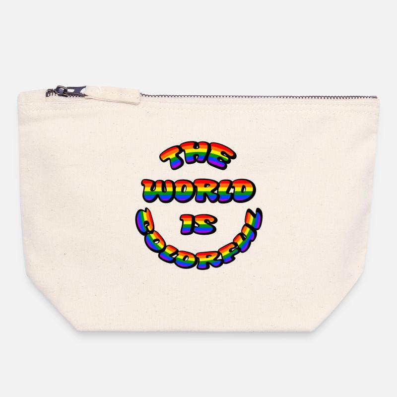 WorldColorful 3 - Canvas Zip Pouch 18 x 19 cm - nature