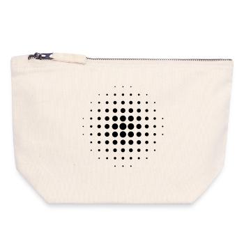 Grille - Pochette zippée en toile 18 x 19 cm - blanc naturel - Devant