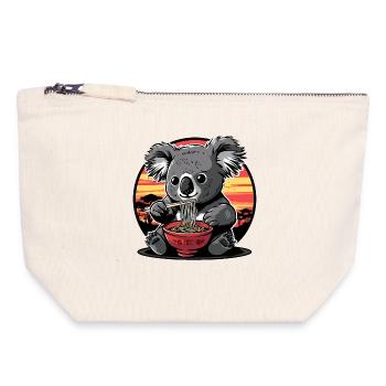 Lustig Koalabär Ramen Nudeln Koalabären Koala - Canvas Reißverschluss-Täschchen (18 x 19 cm) - Naturweiß - Vorne