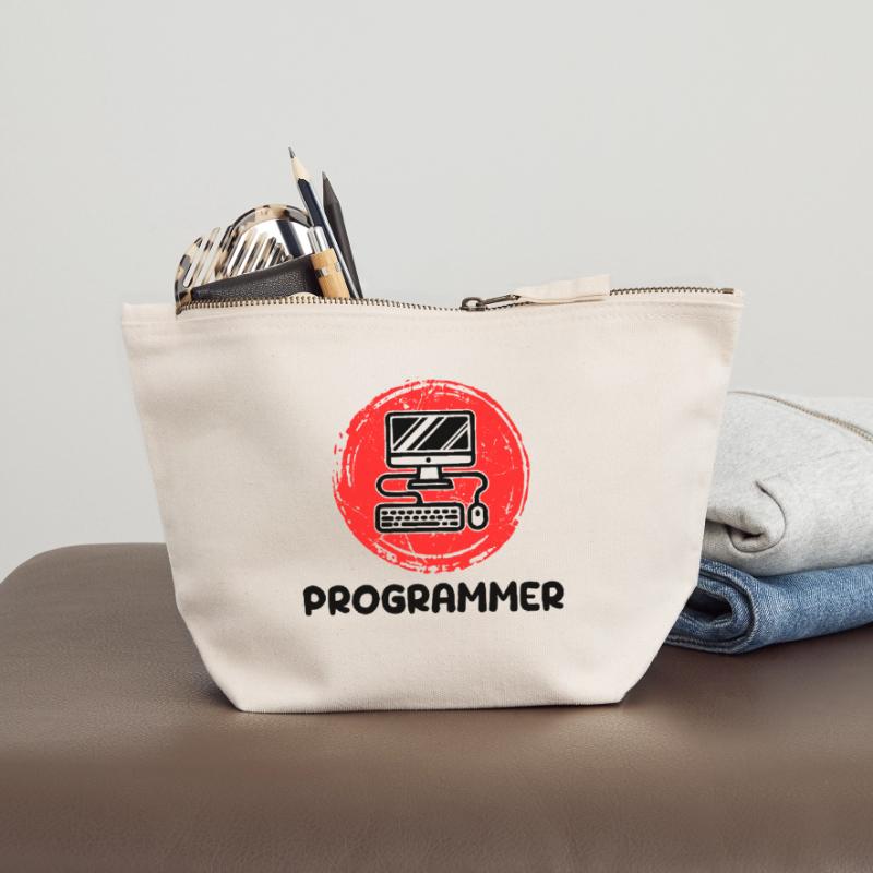 Développeur informatique Programmeur Code Scripting Pochette zippée en toile 18 x 19 cm