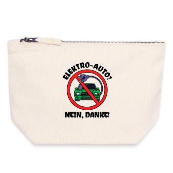 Refueling Statement Drive E-car Energy Storage - Canvas Zip Pouch 18 x 19 cm - nature - Front