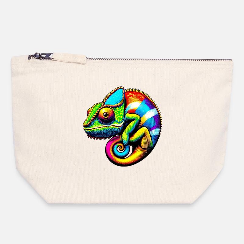 Chameleon - Canvas Zip Pouch 18 x 19 cm - nature