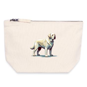 Standing White Labrador - Canvas Zip Pouch 18 x 19 cm - nature - Front
