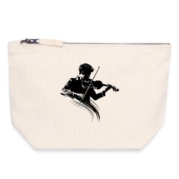 Violinist - Canvas Zip Pouch 18 x 19 cm - nature - Front