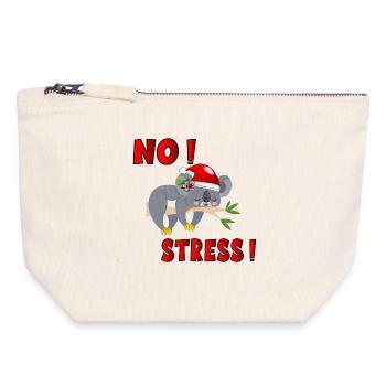 CHRISTMAS ANIMALS NO STRESS - Canvas Zip Pouch 18 x 19 cm - nature - Front