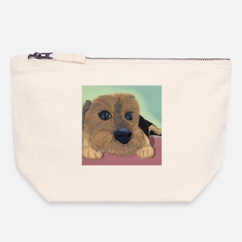 Hundeaugen oder Liebesreflex - Canvas Reißverschluss-Täschchen (18 x 19 cm) - Naturweiß