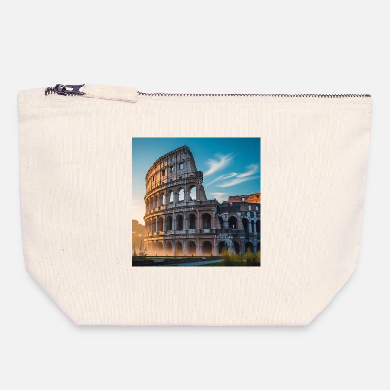 Sporthalle - Canvas Reißverschluss-Täschchen (18 x 19 cm) - Naturweiß