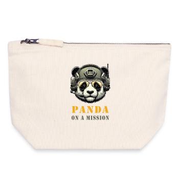 Panda in Mission / Military - Canvas Zip Pouch 18 x 19 cm - nature - Front