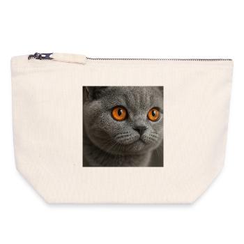 Detailed cat eye design - Canvas Zip Pouch 18 x 19 cm - nature - Front