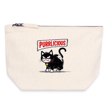 Pourpre de chat - Pochette zippée en toile 18 x 19 cm - blanc naturel - Devant