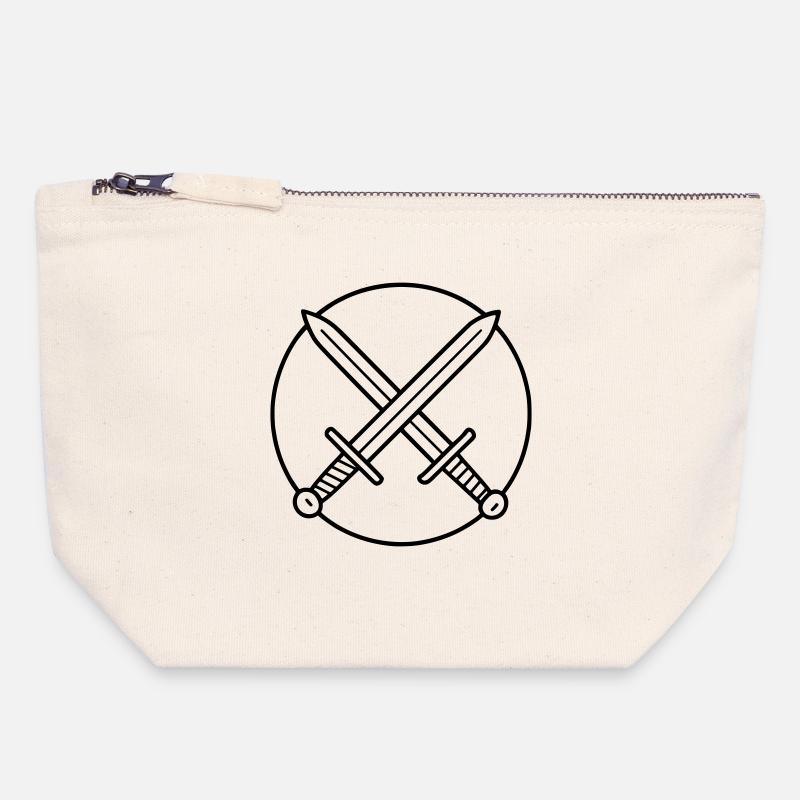 Crossed Swords - Canvas Zip Pouch 18 x 19 cm - nature